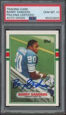1989 Score Traded 83T Barry Sanders Autograph RC Rookie Gem Mint PSA DNA 10 Auto