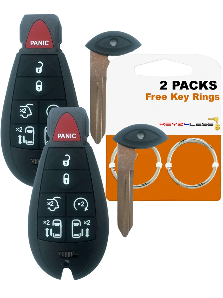 2 Reemplazo para Dodge Grand Caravan 2009-2018 2019 mando a distancia llavero IYZ-C01C Foto 1 de 1