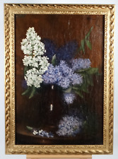 Ölgemälde Stilleben Arthur Mendel (1872-1945) Flieder Blumen ~1892