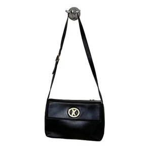 Paloma Picasso Black Leather Shoulder Bag Purse Handbag Made in Italy 10x6.5x3 - Picture 1 of 13