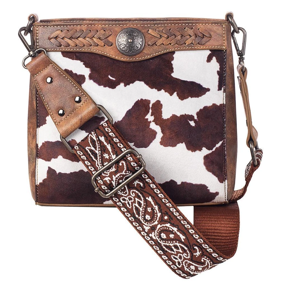 Nocona Western Womens Crossbody Bag Conceal Carry Braided Cow Print N770012202