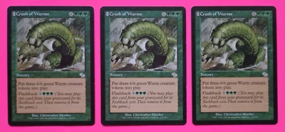 Magic the Gathering MTG Judgement CRUSH OF WURMS  X 3  VLP/EX C 2002! - Image 1 of 4