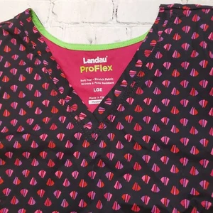 Women's Scrub Top Landau ProFlex 4163-HBPSL Hot Bijou Size Large - Picture 1 of 3