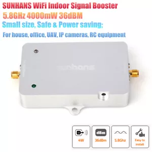 Amplificador de señal interior Sunhans 4000mW 36dBm 5,8 GHz amplificador WiFi de alta potencia - Imagen 1 de 11