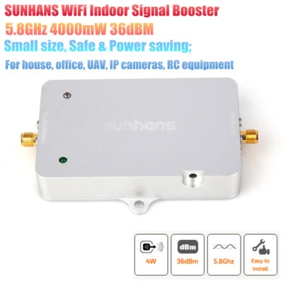 Sunhans 4000mW 36dBm 5.8GHz WiFi Indoor Signal Booster High Power WiFi Amplifier - Image 1 of 4