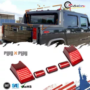 5Pcs Red LED Front Cab Roof Marker Lights For 03-09 Hummer H2 SUT Clearance Lamp - Bild 1 von 12
