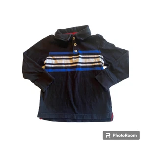 Old Navy Jungen Langarm Polo schwarz, blau-weiß gestreiftes Hemd Gr. 4t - Bild 1 von 5