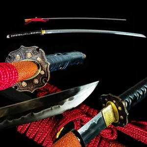 Nodachi-Schwert japanisches Samurai-Schwert Ton gehärtet T10 Kohlenstoffstahl kampfbereit - Bild 1 von 12