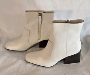 Blondo Salome Leather Boots Women's 7.5M Waterproof Ankle Block Heel Shoes New - Picture 1 of 7
