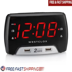 Digital FM Clock Radio USB Charging Dual Alarm Adjustable Display Snooze - Picture 1 of 5