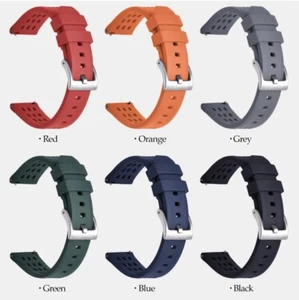 20mm 22mm FKM Watch Band Strap Fluorine Rubber Red Orange Grey Green Blue Black - Picture 1 of 7