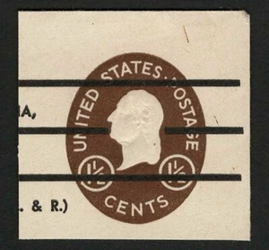 US 1952 #U535 Brown 1½c Washington FC Full Corner Cut Square Precancel Used - Picture 1 of 2