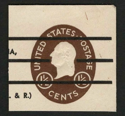 US 1952 #U535 Brown 1½c Washington FC Full Corner Cut Square Precancel Used - Image 1 of 2