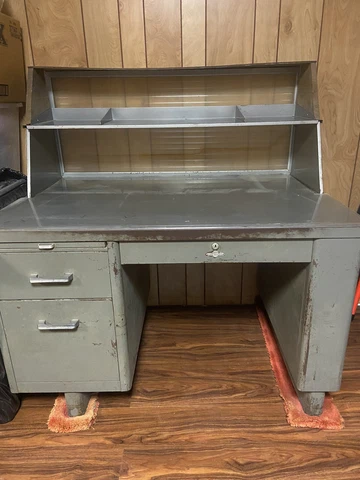 Tanker Desk GM METAL INDUSTRIAL General Fireproofing Co Desk Mid Century Modern Cover