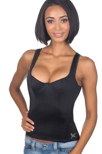PXC Women's Sexy Satin Corset Low Plunge Bustier Top - Picture 1 of 6