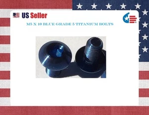 2 x Titanium Bottle Cage Bolts Blue Nitride M5X10 Grade 5 - Picture 1 of 1