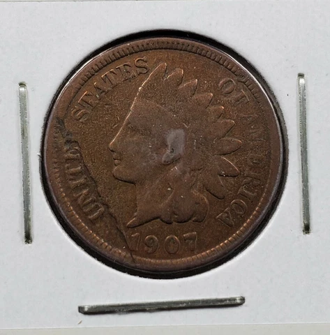 1907 INDIAN HEAD CENT PENNY ERROR COIN Laminated Panchet Cover