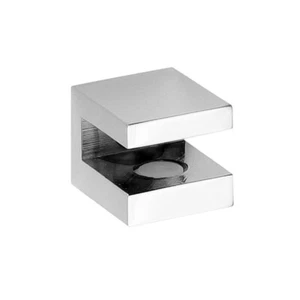 Par de portaestantes de vidrio META cromo pulido 8 mm para baño y cocina >> para perforar - Imagen 1 de 2