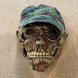 Fun World Monster Mask Halloween Skull Skeleton Baseball Hat Camouflage Scary - Picture 1 of 6