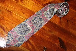 Wembley Herren Vintage Polyester Paisley Krawatte rot gold blau USA L 60" W 3,5" - Bild 1 von 4