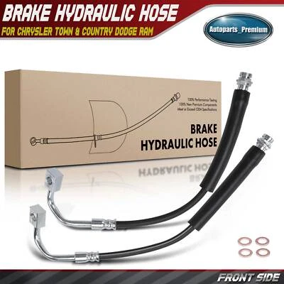 2x Manguera hidráulica de freno delantera izquierda y derecha para Chrysler Town & Country Dodge Ram C/V Foto 1 de 4