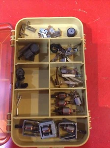 Mega Lot Of Slot Car Parts In Plano Pak.  The Plano Pak Has (2) Sides - Picture 1 of 7