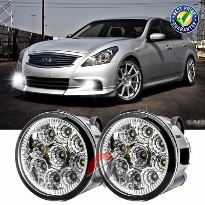 Pair of Bumper White LED Fog Light Driving Lamps For INFINITI EX37 2013 Foto 1 de 4