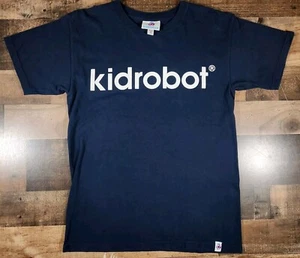 Kid Robot Shirt Mens Small Blue Big Center Logo Spell Out Streetwear  - Picture 1 of 9