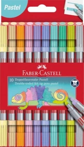 Faber Castell Felt Tip Pens Double Ended Pastel Colours Pack of 10 - UK - Picture 1 of 2