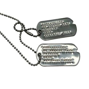 PERSONALISED DEBOSSED WWII Era Army Dog Tags Set & Chains 304-Grade Stainless UK - Picture 1 of 12