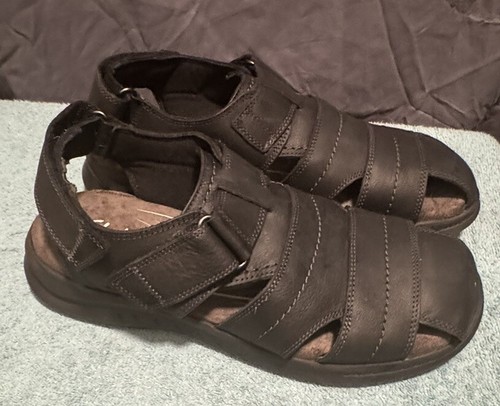 Bicchiere uomo Clarks Hapsford Cove. Sandali neri taglia US 10M (0808) nuovi con scatola