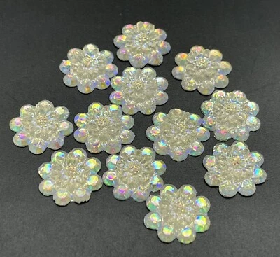 Álbum de recortes de diamantes de imitación redondos brillantes de resina blanca 12 piezas accesorios de boda Foto 1 de 4