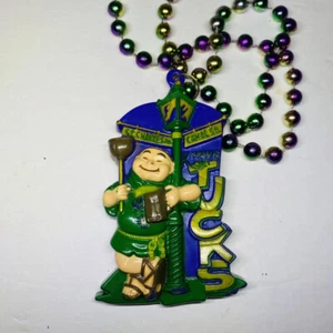 Mardi Gras Bead Necklace Krewe Of Rex Tucks Street Corner New Orleans 20 Inches - Picture 1 of 4