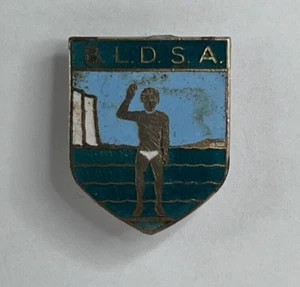 Vintage enamel BLDSA British long Distance Swimming Assoc Pin Badge 27 x 22 mm - Picture 1 of 3
