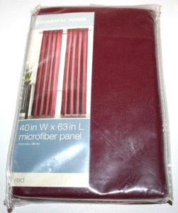 Essential Home One (1) Solid Microfiber Window Panel -  Red 40 x 63 in. - Picture 1 of 1