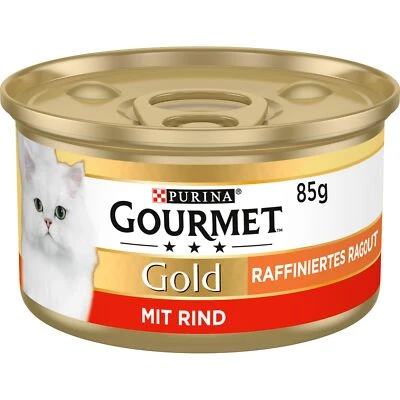 Gold Raffiniertes Ragout Katzenfutter nass mit Rind 12er Pack 12 x 85g - Bild 1 von 4