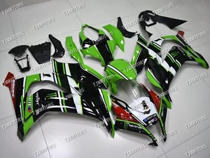 For 2016-2020 Kawasaki ZX10R Black Green ABS Injection Mold Bodywork Fairing Kit - Picture 1 of 9