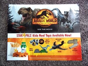 Promotional Jurassic World Dominion Hardees Carls Jr Kids Meal Toys Display Sign