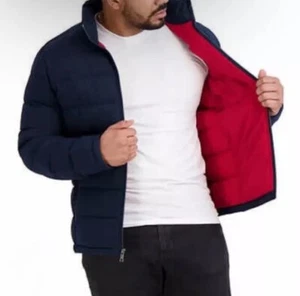 Nautica Men's Reversible Puffer Jacket Dark Blue And Red Size L Large NWT - Picture 1 of 14