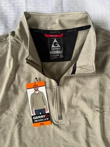 New! Gerry Men's Long Sleeve 1/4th Zip Tan Sz XXL Free Shipping! - Picture 1 of 4