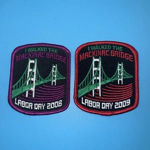 Lote de parches I Walked The Mackinac Bridge Labor Day 2008 y 2009 - Imagen 1 de 2