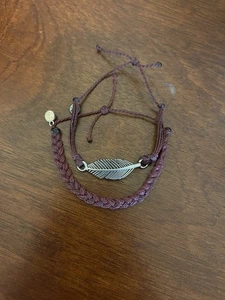 Pura Vida Bracelet Pack Feather Leaf Braided Boho - Picture 1 of 4