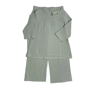 Set garza Oceo morbidi dintorni tunica top pantaloni grandi drappeggio gamba larga Lagenlook - Foto 1 di 17