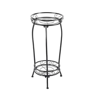 Plant Stand Indoor Outdoor，Tall Black Metal Rustproof Stable Plant Stands，2 T... - Picture 1 of 6