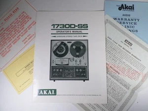 Akai 1730D-SS Reel To Reel Operators Manual Instructions - Picture 1 of 11