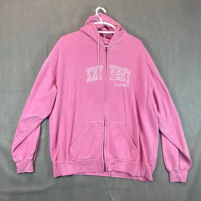 Женская толстовка с капюшоном на молнии Rag Wear USA Key West Florida размер XL розовый хлопок - Изображение 1 из 4