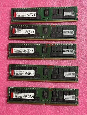 Lot of 5 - 64GB 2RX4 PC4-3200AA KINGSTON KCS-UC432/64G, Grade B, Missing Caps - Image 1 of 2