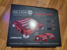 Hyperkin Retron 3 Red 3-in-1 Retro Game Console Nes /SNES/ Genesis Red NEW!