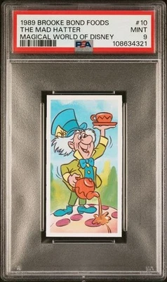 1989 MAD HATTER Brooke Bond MAGICAL WORLD OF DISNEY #10 PSA 9 MINT C: 321 - Image 1 of 2