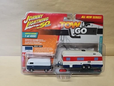 Johnny Lightning Tow & Go 1:64 1965 VW Type 2 w/ House Trailer  - Image 1 of 2